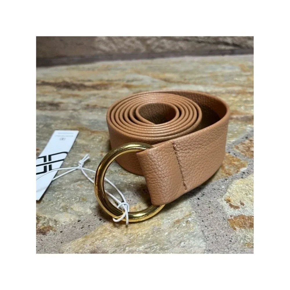 B-Low the Belt Mia Gold and Tan Chic Glam Business Casual Accent Belt NWT OS